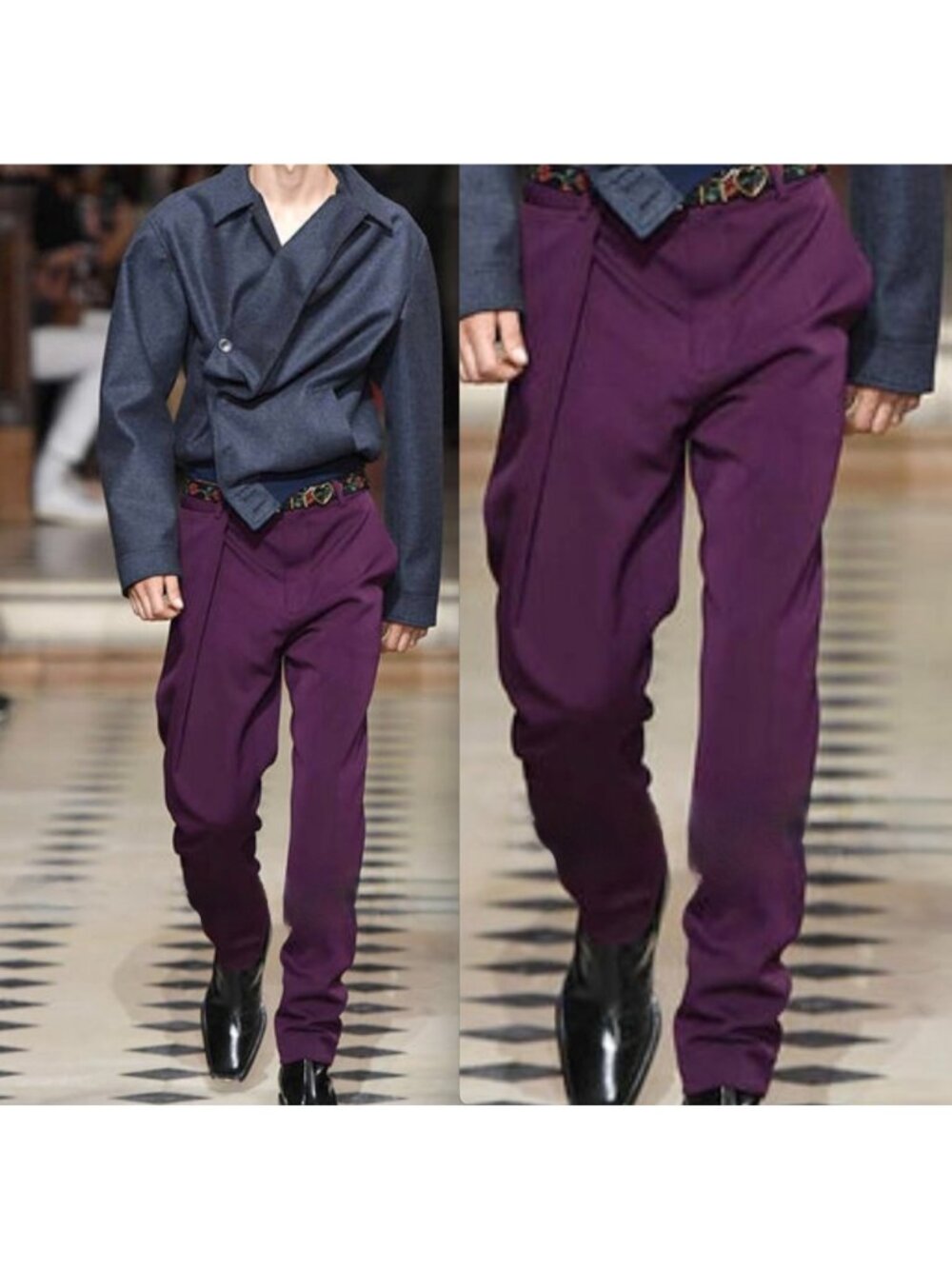 New Y/Project Trousers Pants sz M Plum Wrap Extended Waist S'2018